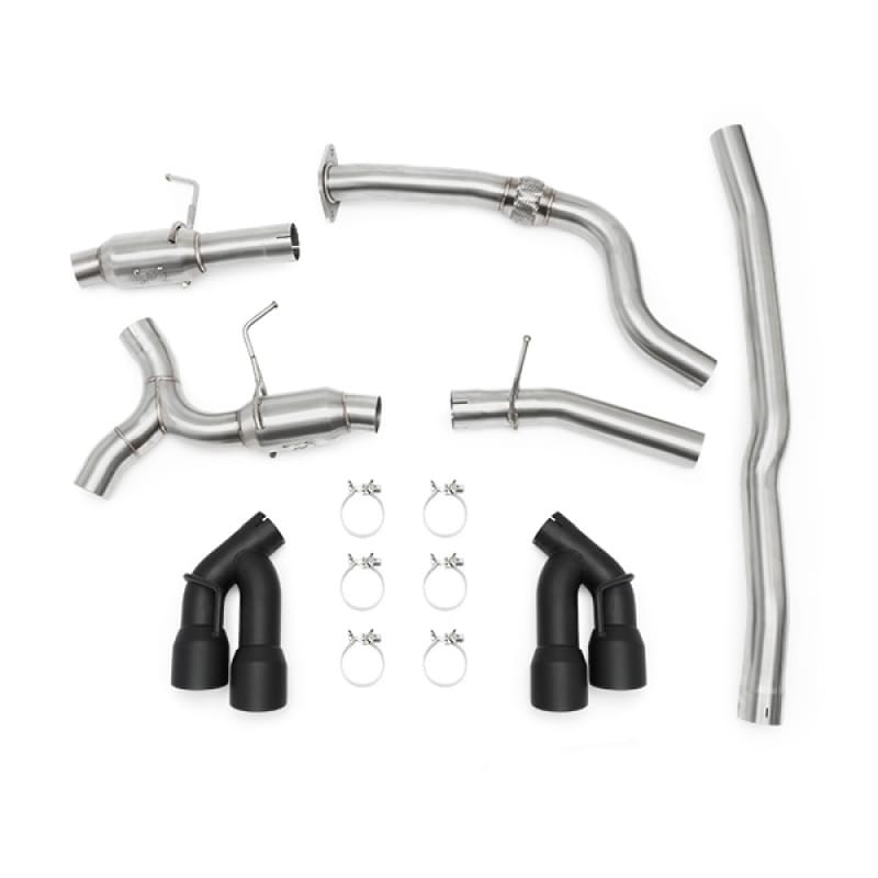 Mishimoto — Quad Tip Pro Cat-Back Exhaust, Black, fits Chevrolet Camaro 2.0T 2016-2024