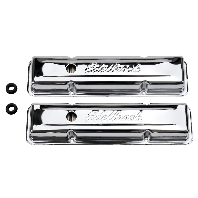 Edelbrock — Signature Series Valve Covers, Chrome, Low Profile, Chevrolet 262-400, '59-'86
Signature Series Valve Cover