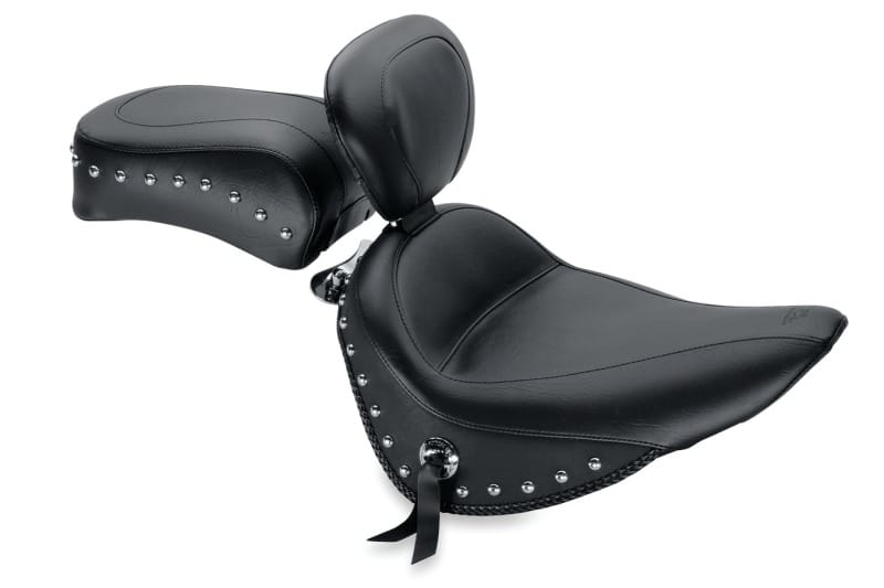 Mustang Motorcycle — Mustang 00-15 Harley Softail Std Rear Tire Std Touring, Wide Touring Recessed Passenger Seat - Black