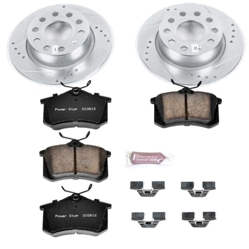 PowerStop — Z23 Daily Driver Carbon-Fiber Ceramic Brake Pad and Drilled & Slotted Rotor Kit