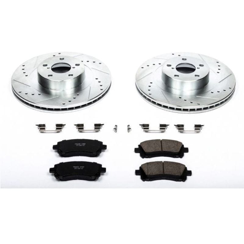 PowerStop — Z23 Daily Driver Carbon-Fiber Ceramic Brake Pad and Drilled & Slotted Rotor Kit