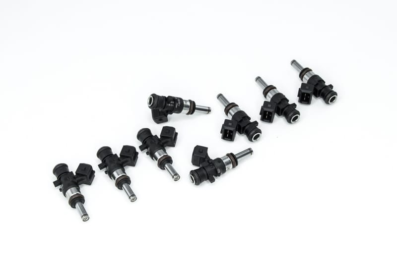 DeatschWerks — 1200cc - 40mm compact (extended nozzle)
Matched set of 8 injectors 1200cc/min