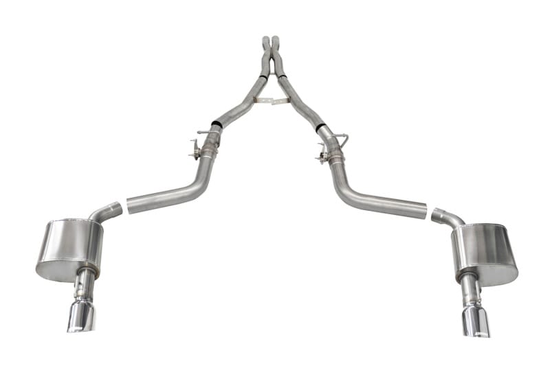 CORSA Performance — 2.75in. Valved Cat-Back Dual Rear Exit with Single 4.5in. Polished Tips