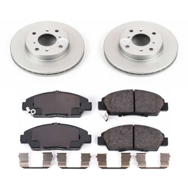 PowerStop — Genuine Geomet Coated Rotor and Low-Dust Ceramic Brake Pad Kit