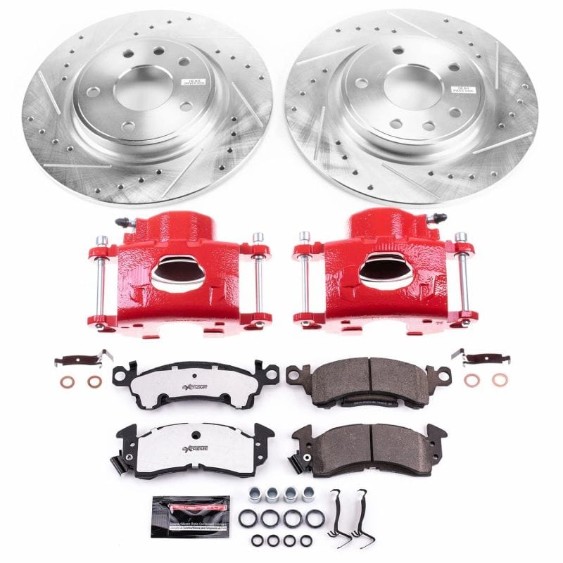 PowerStop — Z26 Street Performance Ceramic Brake Pad, Drilled Slotted Rotor, and Caliper Kit