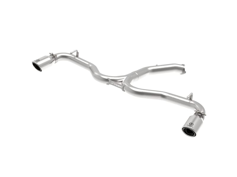 aFe — Takeda 3 IN to 2-1/2 IN 304 Stainless Steel Axle-Back Exhaust w/ Polished Tip