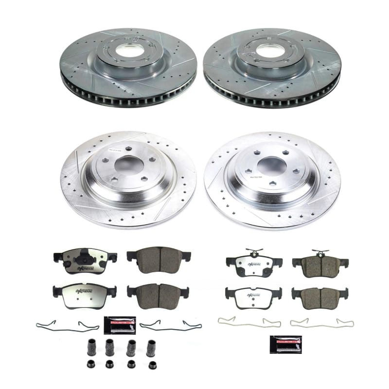 PowerStop — Z36 Truck and SUV Carbon-Fiber Ceramic Brake Pad and Drilled & Slotted Rotor Kit