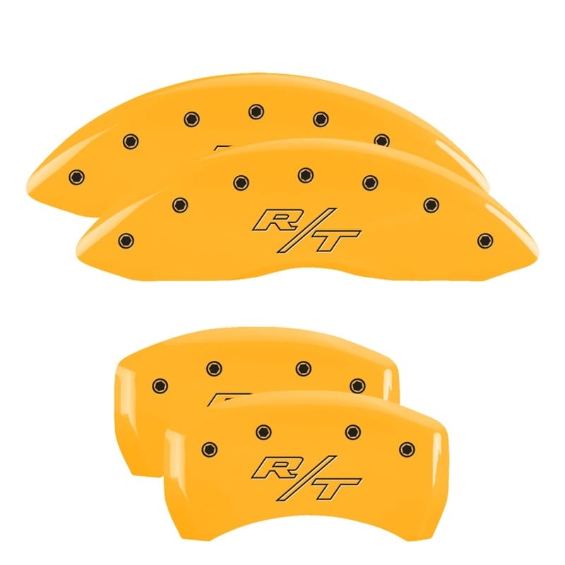 MGP — Set of 4 caliper covers, Engraved Front and Rear: Vintage Style/RT, Yellow powde