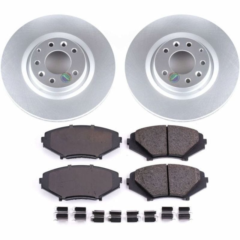 PowerStop — Genuine Geomet Coated Rotor and Low-Dust Ceramic Brake Pad Kit