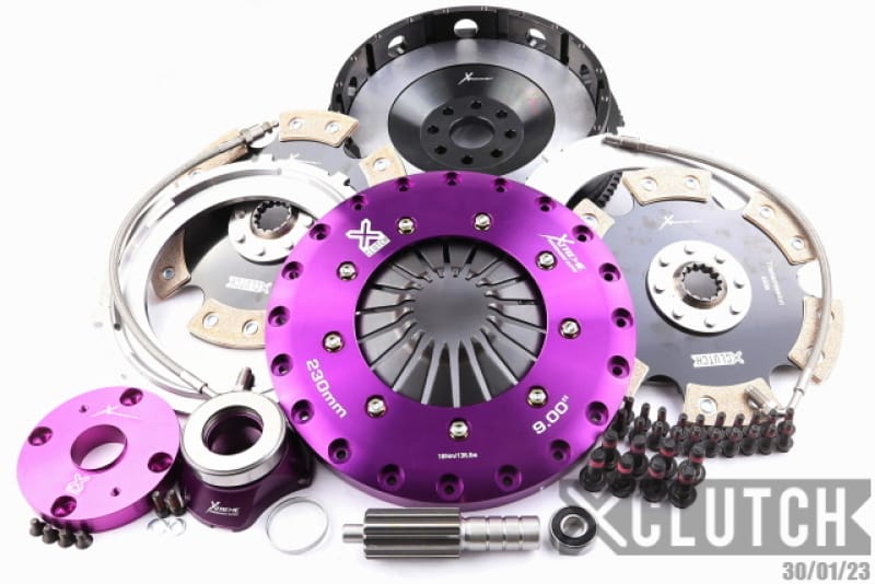 XCLUTCH — Clutch Kit Inc Chromoly Flywheel + HRB; 9" Twin Solid Ceramic Clutch Discs