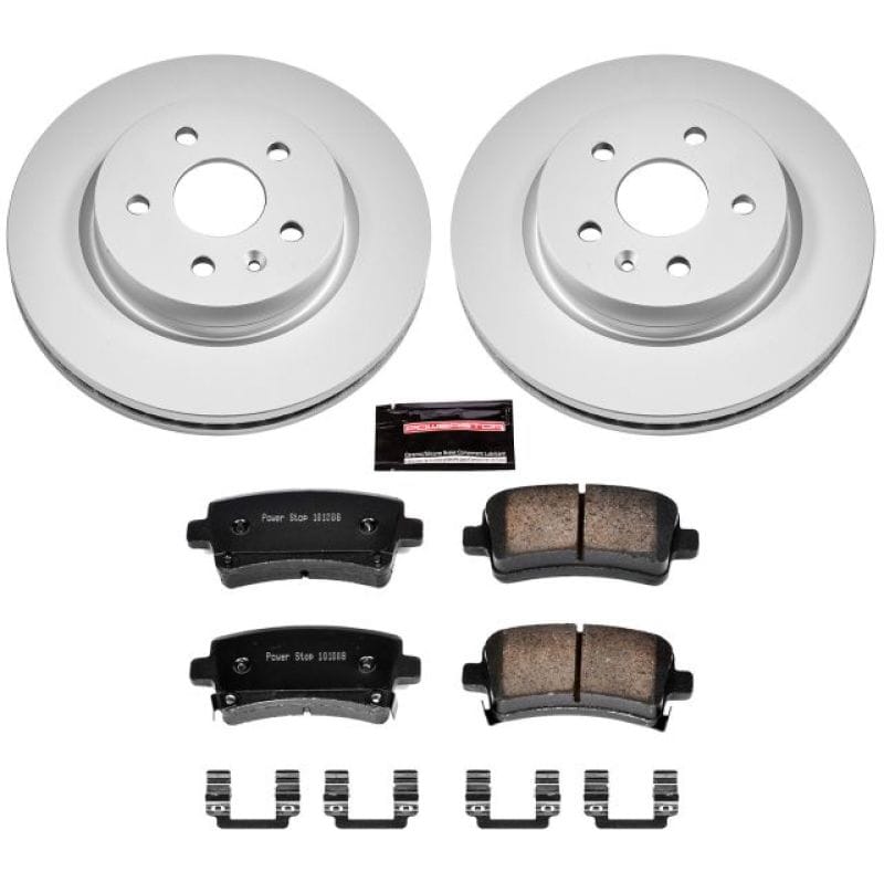 PowerStop — Genuine Geomet Coated Rotor and Low-Dust Ceramic Brake Pad Kit