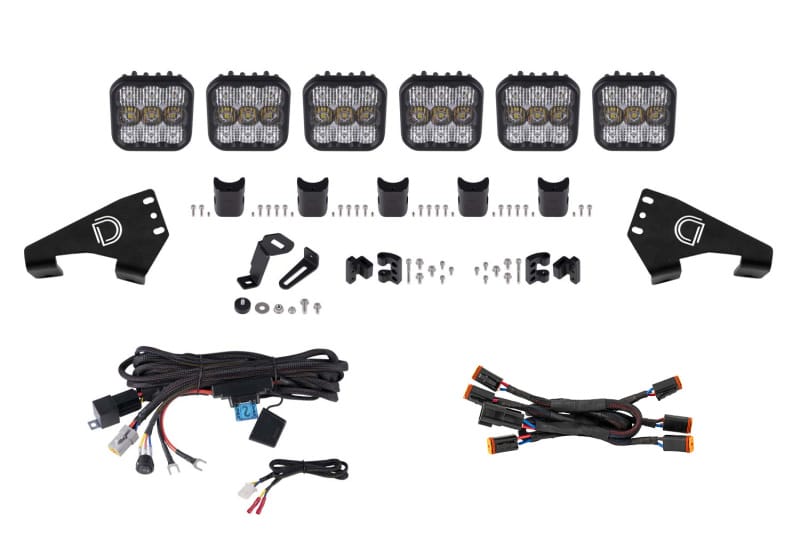 Diode Dynamics — Diode Dynamics 20-Present Polaris RZR SS5 Pro CrossLink Roof - White Combo Lightbar Kit