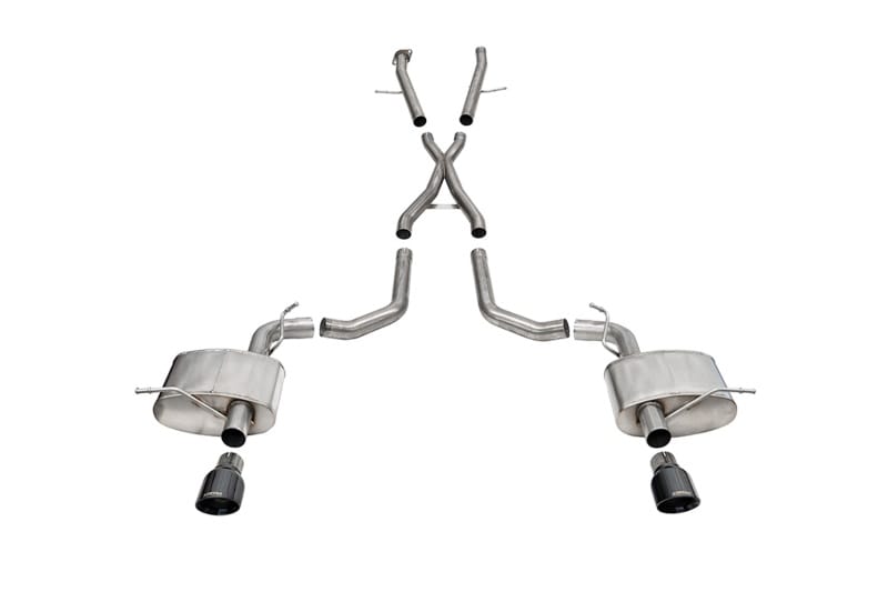CORSA Performance — 2.75in. Dual Rear Exit Cat-Back Exhaust System with Single 4.5in. Black PVD Pro