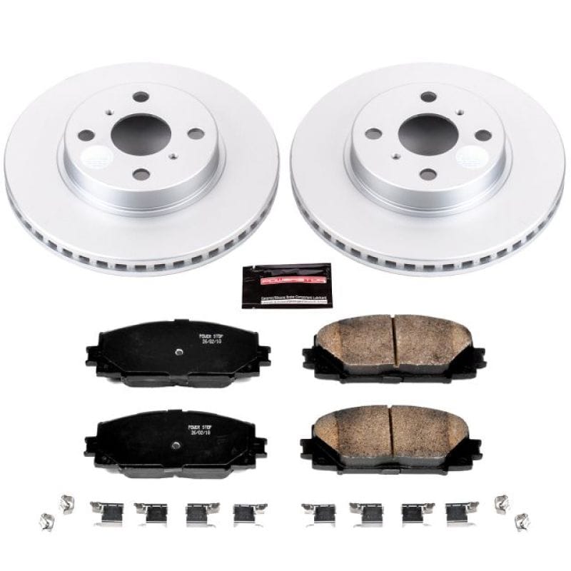 PowerStop — Genuine Geomet Coated Rotor and Low-Dust Ceramic Brake Pad Kit