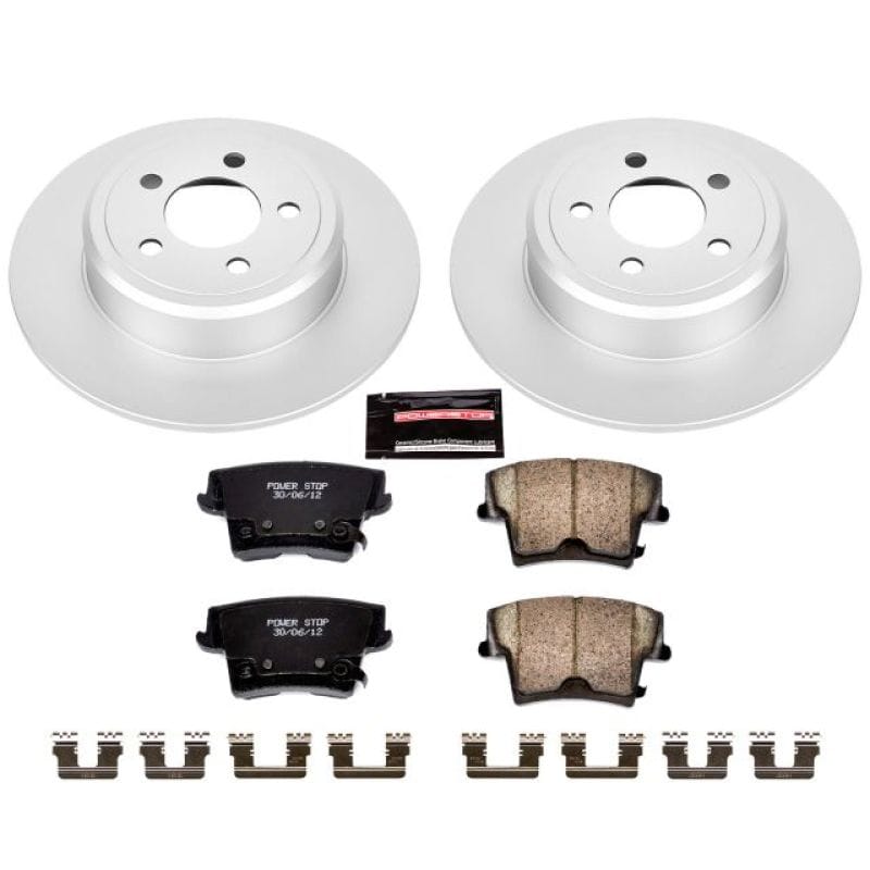 PowerStop — Genuine Geomet Coated Rotor and Low-Dust Ceramic Brake Pad Kit
