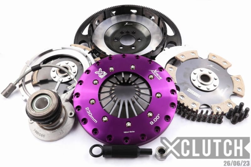 XCLUTCH — Clutch Kit Inc Chromoly Flywheel + HRB; 9" Twin Solid Ceramic Clutch Discs