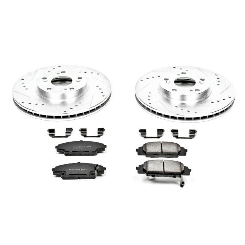 PowerStop — Z23 Daily Driver Carbon-Fiber Ceramic Brake Pad and Drilled & Slotted Rotor Kit