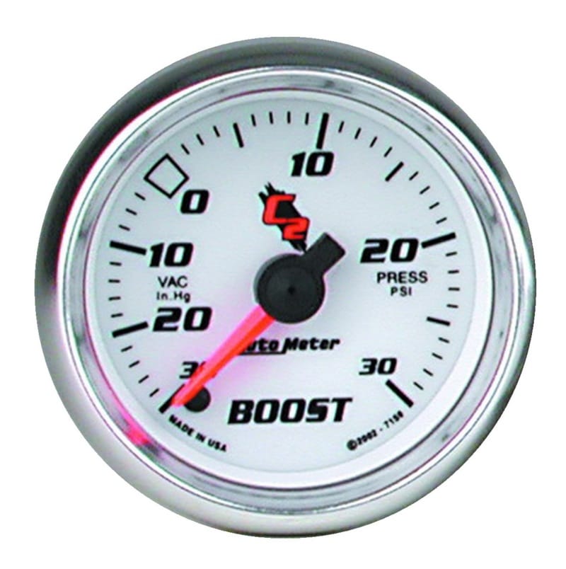 AutoMeter — GAUGE, VAC/BOOST, 2 1/16", 30INHG-30PSI, DIGITAL STEPPER MOTOR, C2