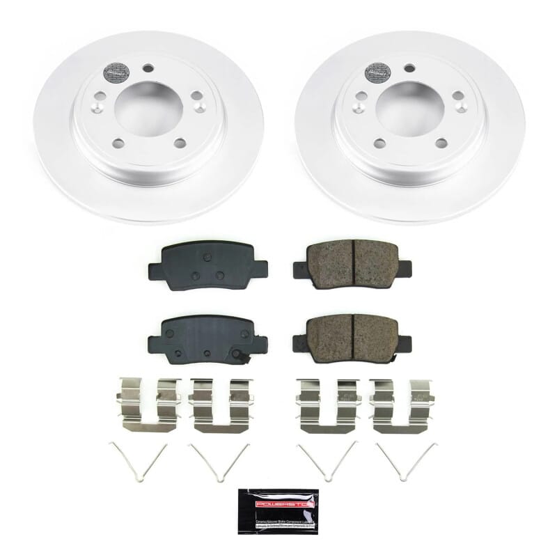 PowerStop — Genuine Geomet Coated Rotor and Low-Dust Ceramic Brake Pad Kit
