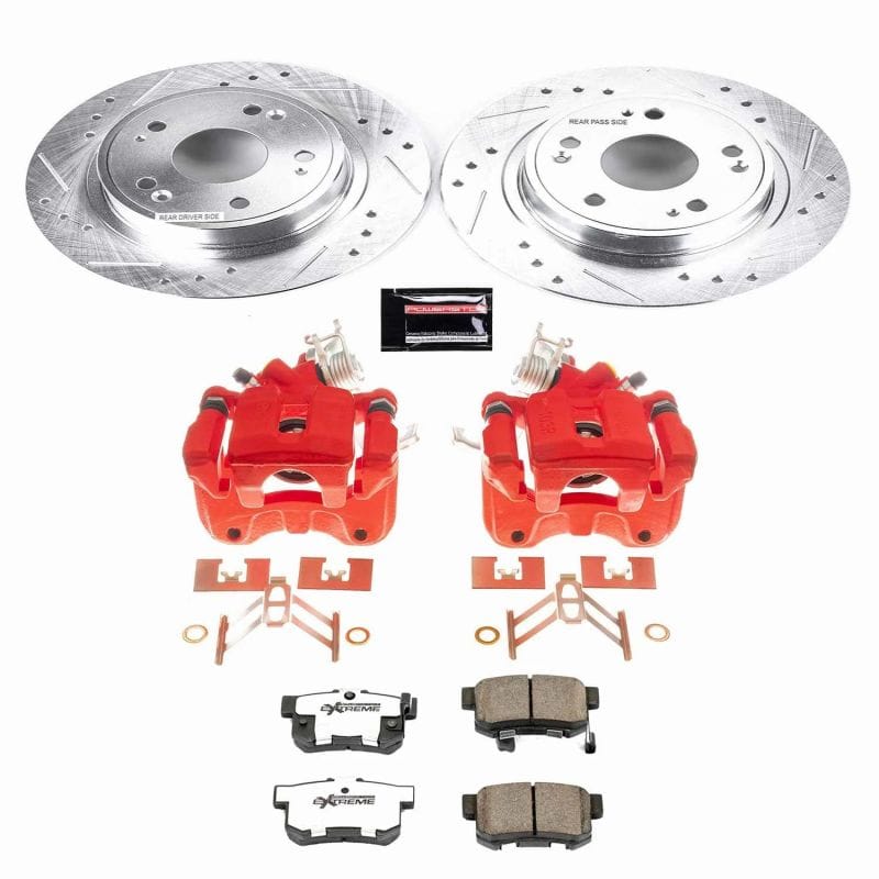 PowerStop — Z26 Street Performance Ceramic Brake Pad, Drilled Slotted Rotor, and Caliper Kit
