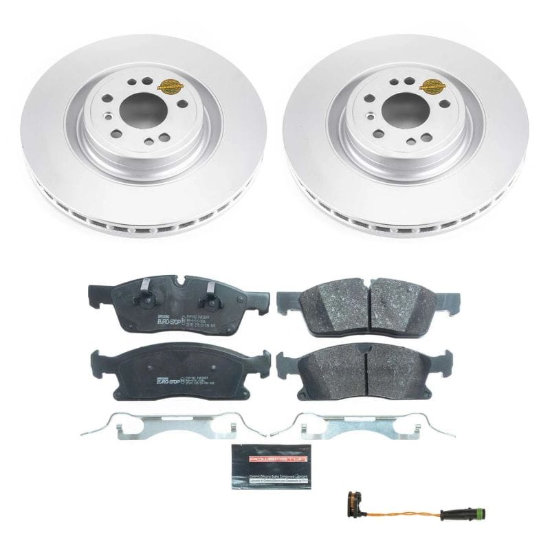 PowerStop — Genuine Geomet Coated Rotors, ECE-R90 Brake Pads + Hardware Kit