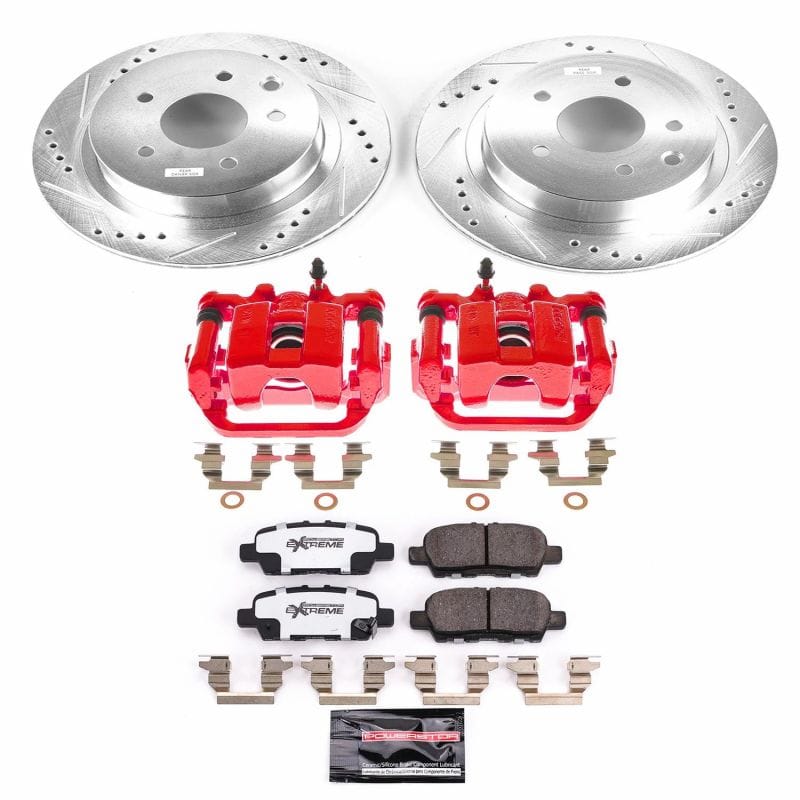 PowerStop — Z26 Street Performance Ceramic Brake Pad, Drilled Slotted Rotor, and Caliper Kit