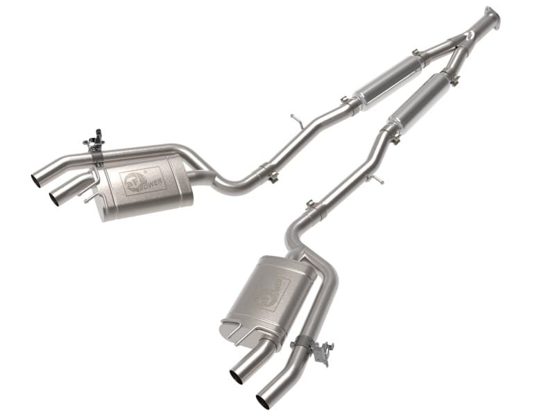 aFe — Gemini XV 3 IN to 2-1/2 304 Stainless Steel Cat-Back Exhaust System w/ Cut-Out