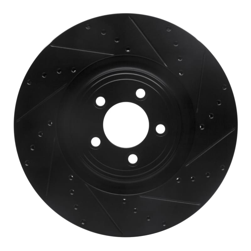 R1 Concepts — R1 Concepts Brake Rotor Drilled and Slotted Black