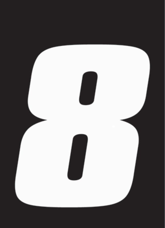 Hardline — Hardline Dirt Digits 3pk 4 in. - High Gloss Number 8 - White