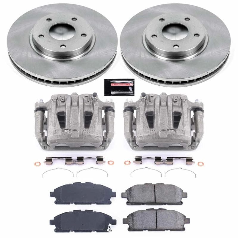 PowerStop — OE Stock Replacement Low-Dust Ceramic Brake Pad, Rotor and Caliper Kit
