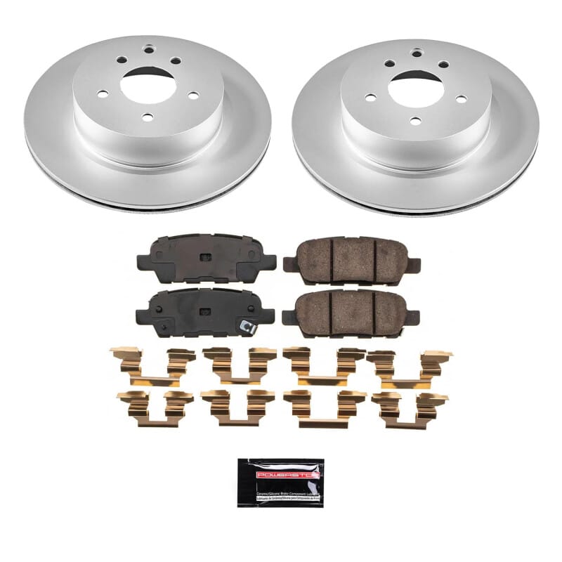 PowerStop — Genuine Geomet Coated Rotor and Low-Dust Ceramic Brake Pad Kit
