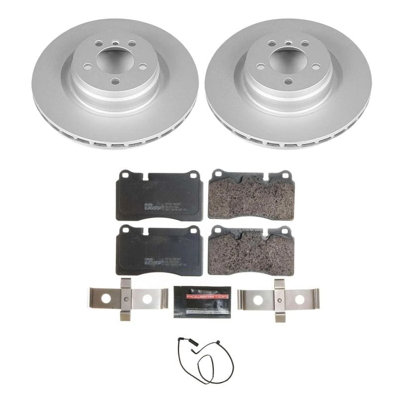 PowerStop — Genuine Geomet Coated Rotors, ECE-R90 Brake Pads + Hardware Kit
