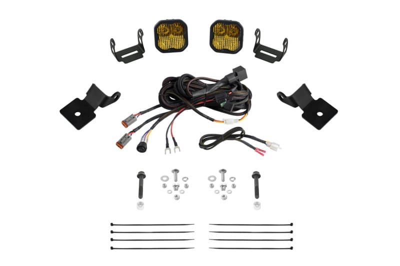 Diode Dynamics — Diode Dynamics 14-18 Polaris RZR XP Stage Series SS3 A-Pillar Pod Kit - Sport Yellow Combo