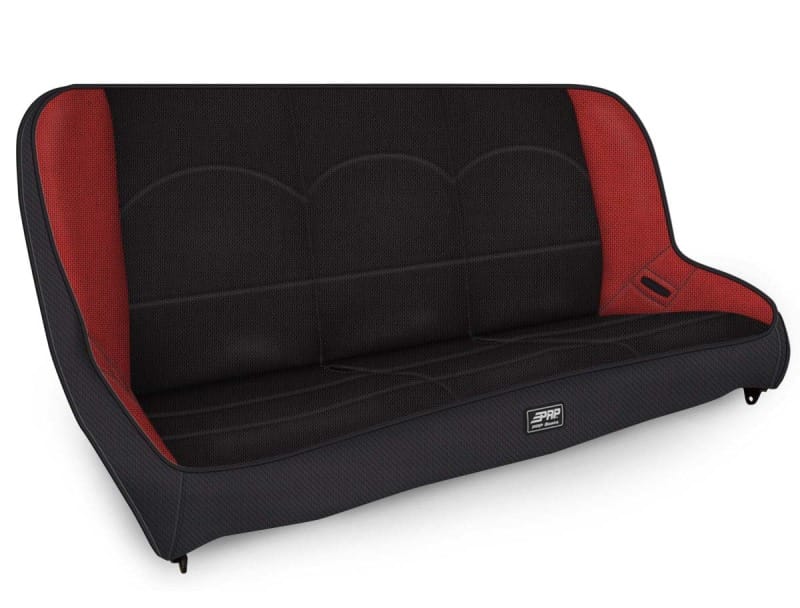 PRP Seats — PRP Jeep JKU/JLU Low Back Rear Bench - Black/Red