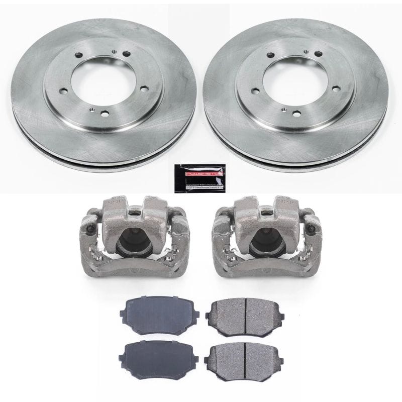 PowerStop — OE Stock Replacement Low-Dust Ceramic Brake Pad, Rotor and Caliper Kit