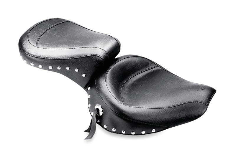 Mustang Motorcycle — Mustang 58-84 Harley FX/FL Wide Touring 1PC Seat w/Studs - Black