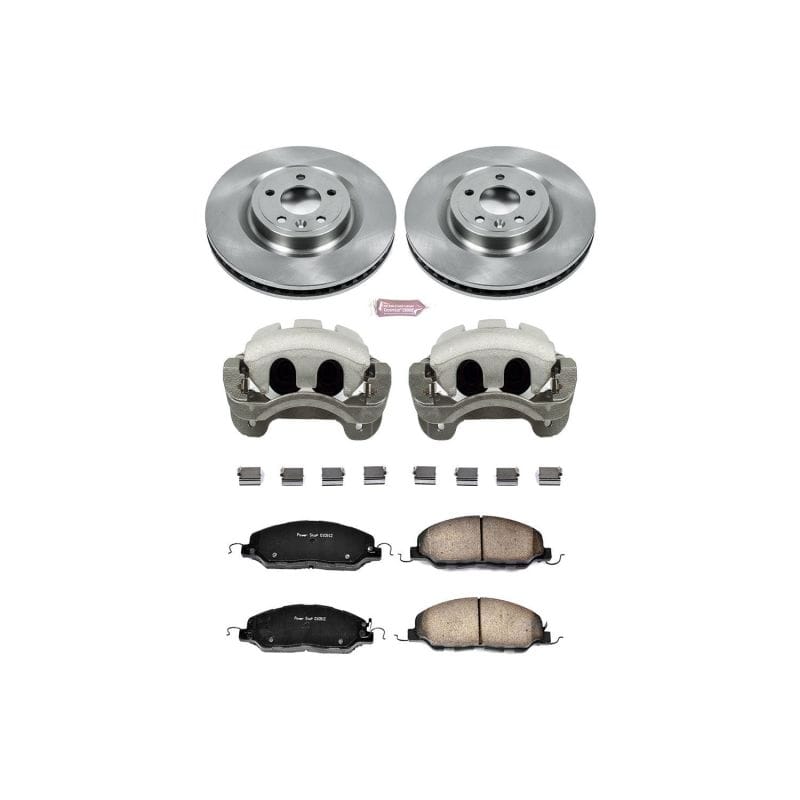 PowerStop — OE Stock Replacement Low-Dust Ceramic Brake Pad, Rotor and Caliper Kit