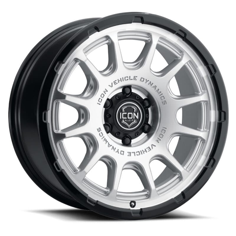 ICON — ICON ALLOYS RANCHO SILVER MACH W GB LIP - 20 X 9 / 5 X 150  / 16mm / 5.625" BS