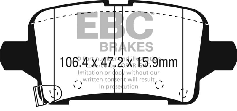EBC — EBC 2016+ Chevrolet Malibu 1.5L Turbo (Elec PB) Greenstuff Rear Brake Pads
Disc Brake Pad