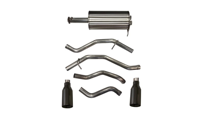 CORSA Performance — 3.0in. Cat-Back Dual Rear Exit with Single 5.0in. Black CERAKOTE Straight Cut Ti
