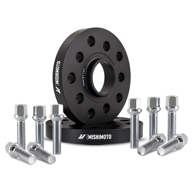 Mishimoto — Wheel Spacers, Black, 5x100 / 5x112, 57.1 Center Bore, M14x1.5, 15mm