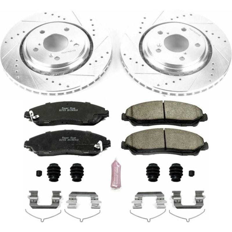 PowerStop — Z23 Daily Driver Carbon-Fiber Ceramic Brake Pad and Drilled & Slotted Rotor Kit