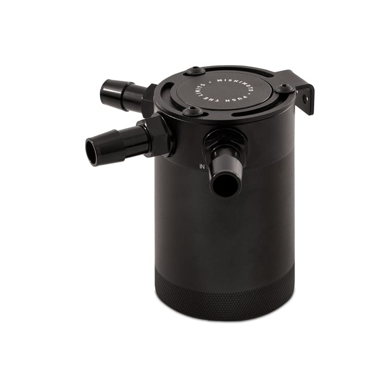 Mishimoto — Baffled Oil Catch Can, Black, 3-Port, Compact