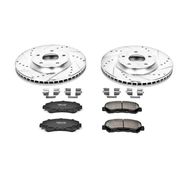 PowerStop — Z23 Daily Driver Carbon-Fiber Ceramic Brake Pad and Drilled & Slotted Rotor Kit