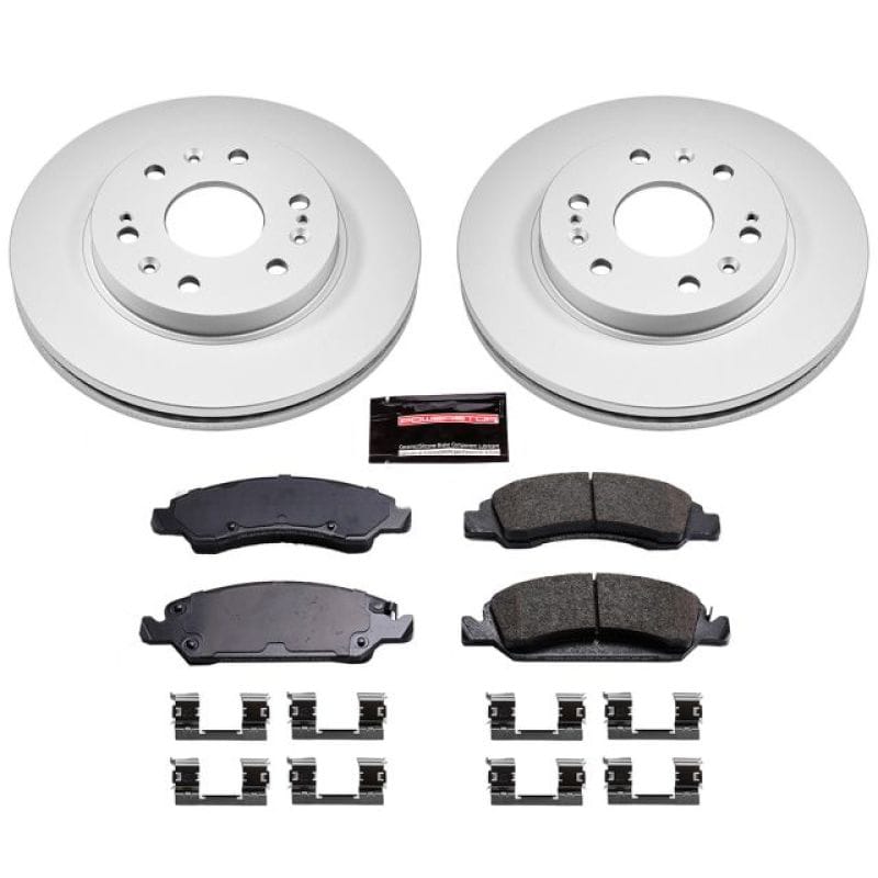 PowerStop — Genuine Geomet Coated Rotor and Low-Dust Ceramic Brake Pad Kit