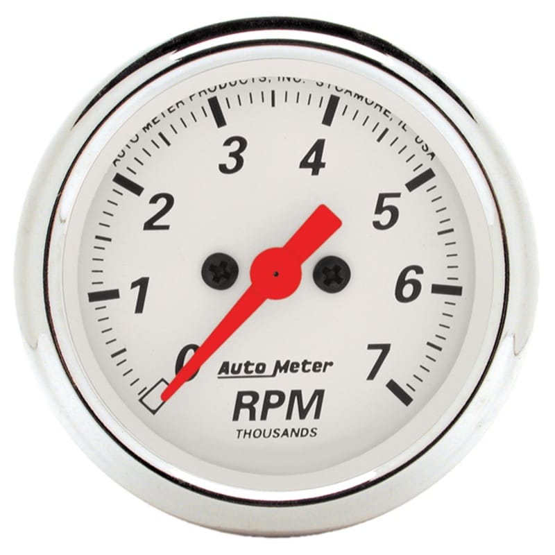 AutoMeter — GAUGE, TACHOMETER, 2 1/16", 7K RPM, IN-DASH, ARCTIC WHITE