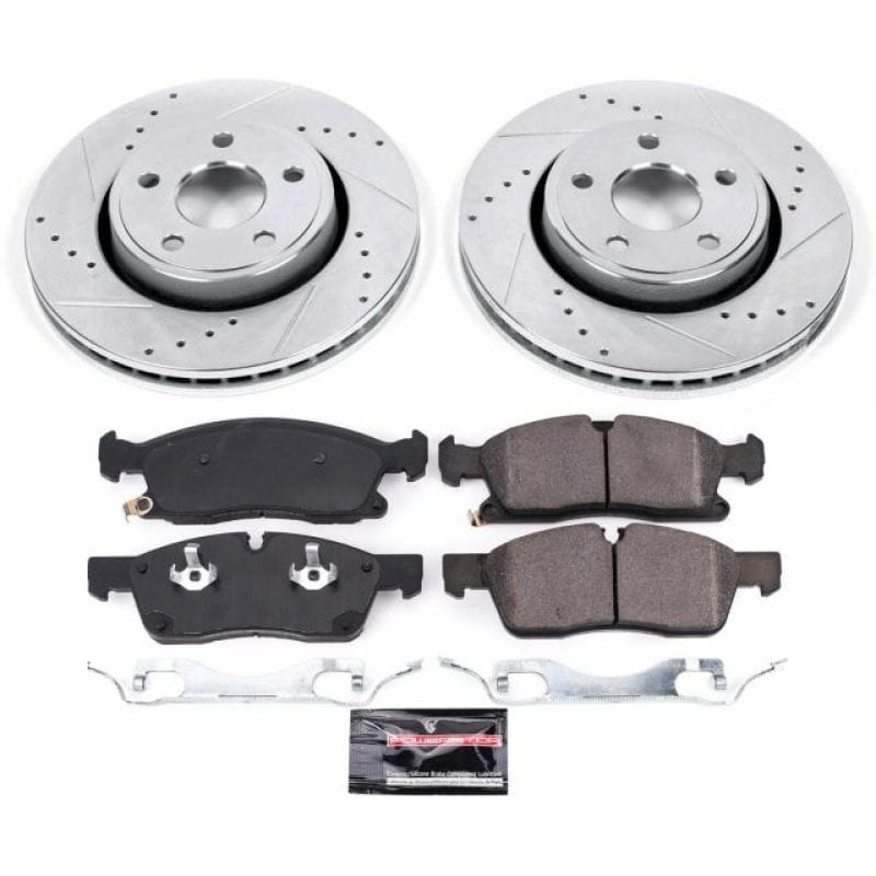 PowerStop — Z23 Daily Driver Carbon-Fiber Ceramic Brake Pad and Drilled & Slotted Rotor Kit