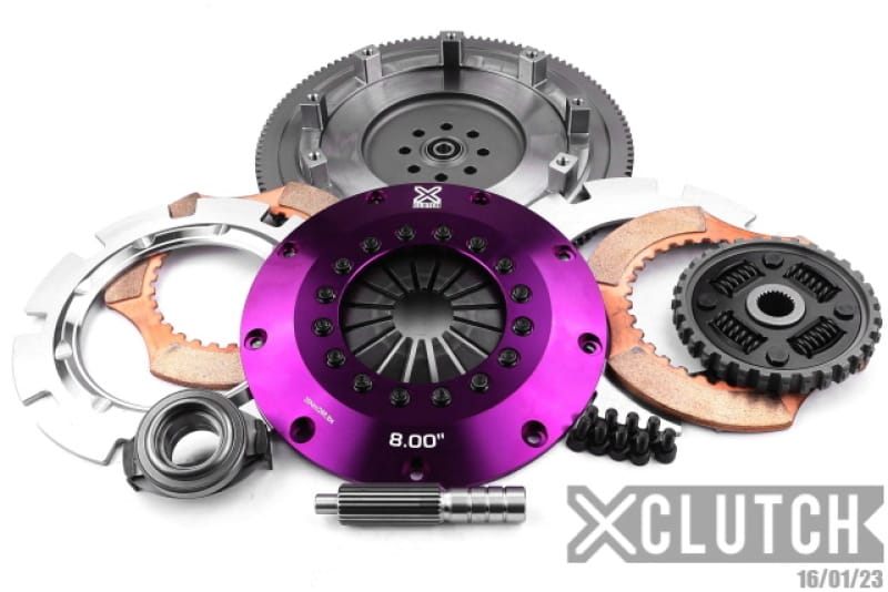 XCLUTCH — Clutch Kit Inc Chromoly Flywheel; 8" Twin Sprung Ceramic Clutch Discs