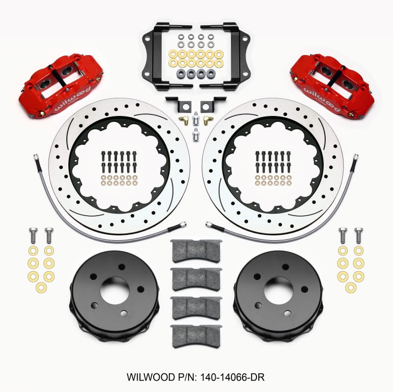 Wilwood — KIT,REAR,JEEP JK,07-18,FNSL4R,14.00 ROTOR,SRP,RED,W/LINES