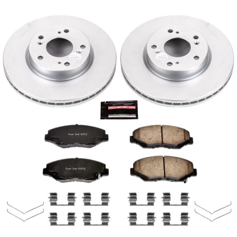 PowerStop — Genuine Geomet Coated Rotor and Low-Dust Ceramic Brake Pad Kit